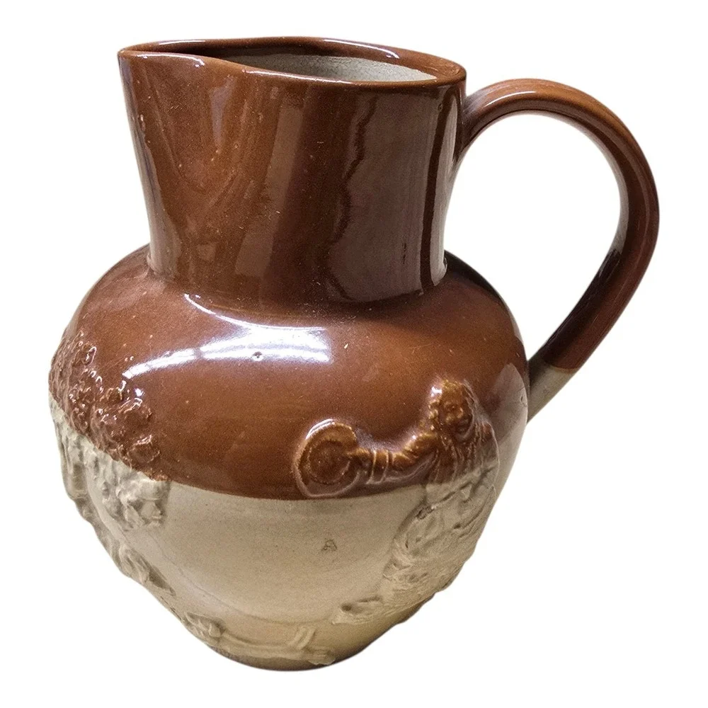Antique Stoneware Hunting 5 1/2